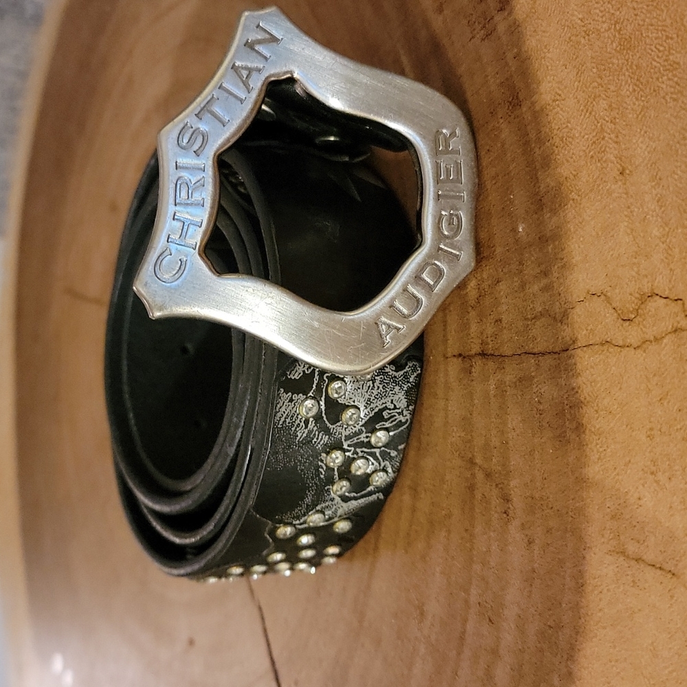 Christian Audigier Leather belt